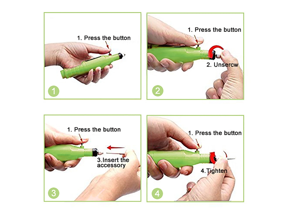Máquina De Lixar Unhas Elétrica Com 2 Velocidades Ferramenta De Manicure E Pedicure Em Plástico Verde