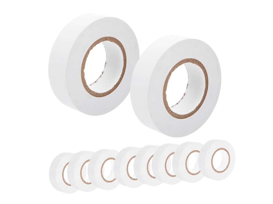 Pretyzoom 10-rolos De Fita Isolante Elétrica Pvc Branca Para Eletricistas, Isolamento Térmico E Impermeável Para Uso