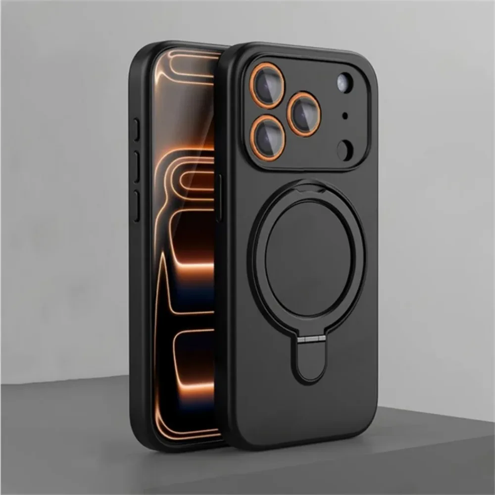 (preto, Iphone 14 Pro Max) Capa De Celular Em Silicone Líquido Com Suporte Magnético, À Prova De Quedas E Compatível Com Carregamento Sem Fio.