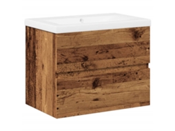 vidaXL Armário com lavatório embutido madeira velha 61x39,5x49 cm