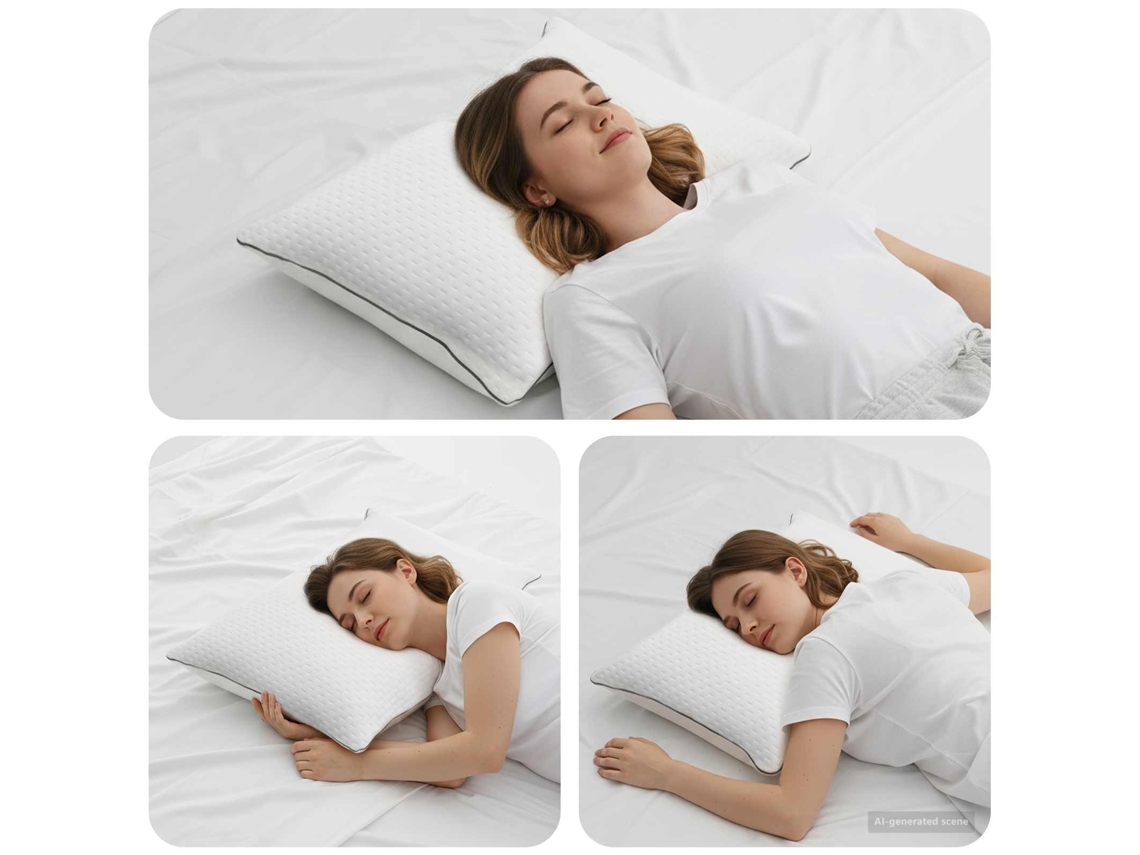 Vidaxl Travesseiro Shread Branco 80 X 40 X 14,5 Cm Espuma De Memória