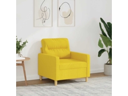 Vidaxl Poltrona 60 Cm Tecido Amarelo-claro