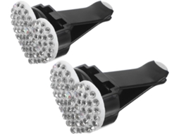 Clipe De Ventilação Em Aço Manganês Em Formato De Coração Com Strass Brancos, Plugue Para Aromatizador De Ambientes