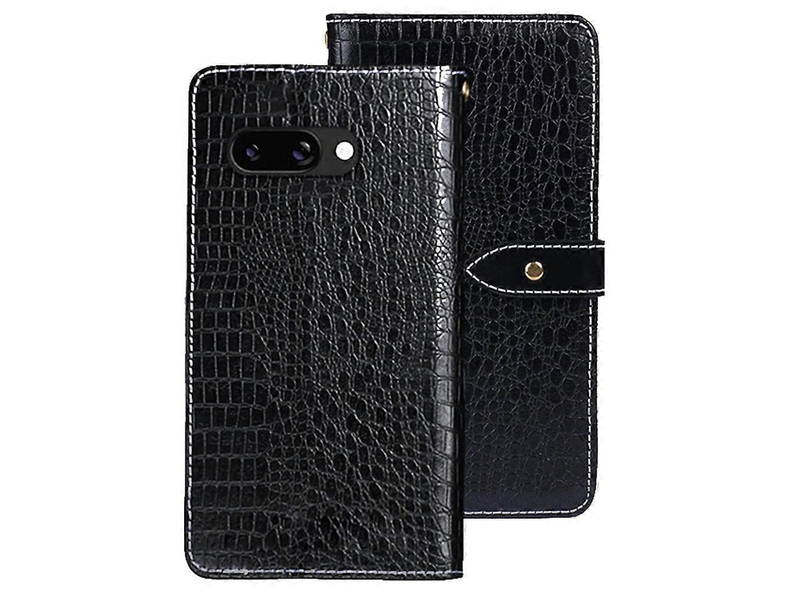 Capa Flip De Couro Sintético Com Textura De Crocodilo Para Google Pixel 9a - Preta