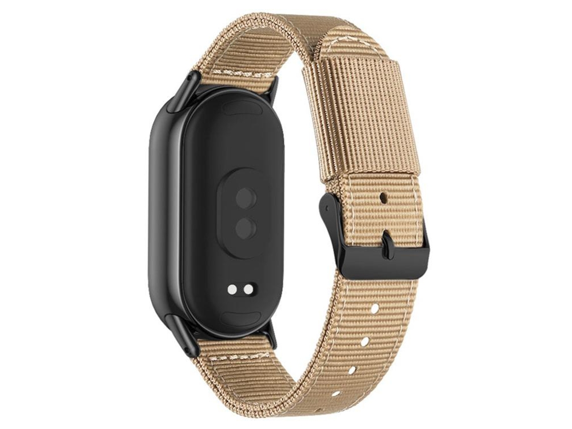 Bracelete para Xiaomi Smart Band 10/9/8 em nylon trançado com fivela de pino preta cáqui XIAOMOYU