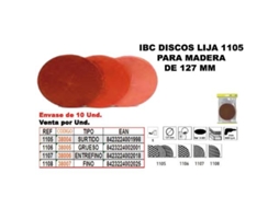 Ibc 1-107   5 discos lija 127mm madera entrefinos