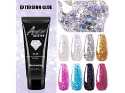 Kit De Cola Para Alongamento De Unhas Com Glitter Conjunto Completo Para Design De Unhas Diy Fácil
