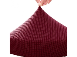 2026-funda De Silla Elástica De Poliéster Lavable Para Taburete Redondo Hogar Cxk 30-40cm Vino Rojo