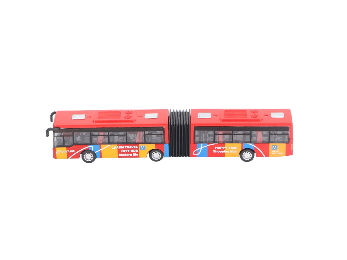 Modelo De Ônibus De Ligação Estendido Com Função De Recuo Estrutura Sólida Brinquedo Educativo Vermelho