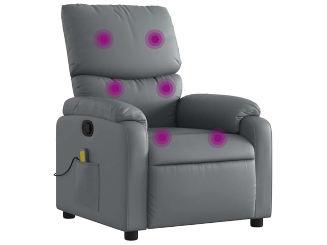 Massage Recliner Chair, Massage Recliner Chairs Vidaxl Cinzeto Couro Artificial