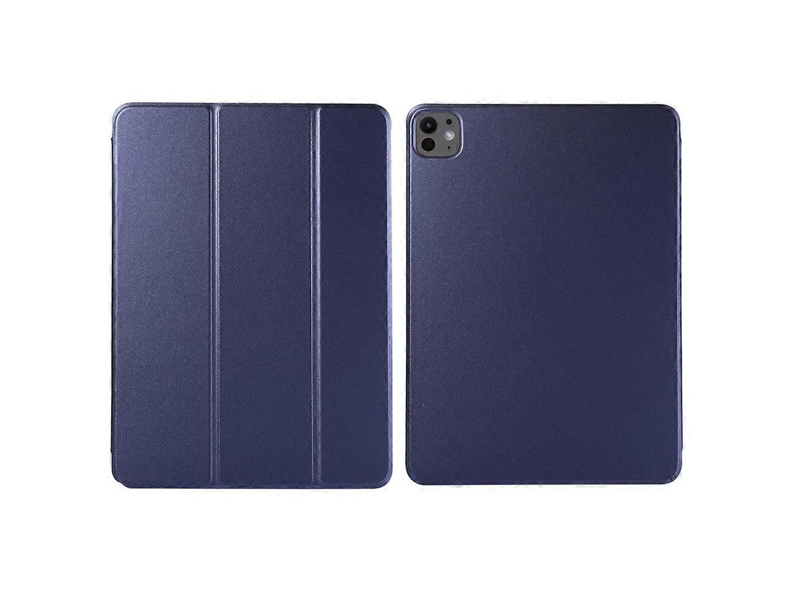 Capa Hengrongshen para iPad Pro 11, capa tipo fólio com suporte triplo e fecho magnético, azul escuro (2024)