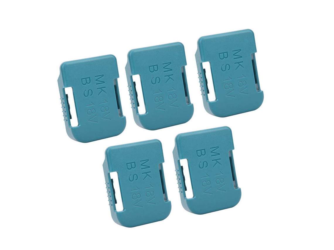 5 Peças De Prateleira De Armazenamento Para Baterias De Lítio Com Ranura De Cinto Para Dispositivos De Fixação Makita 18v Azul Ciano
