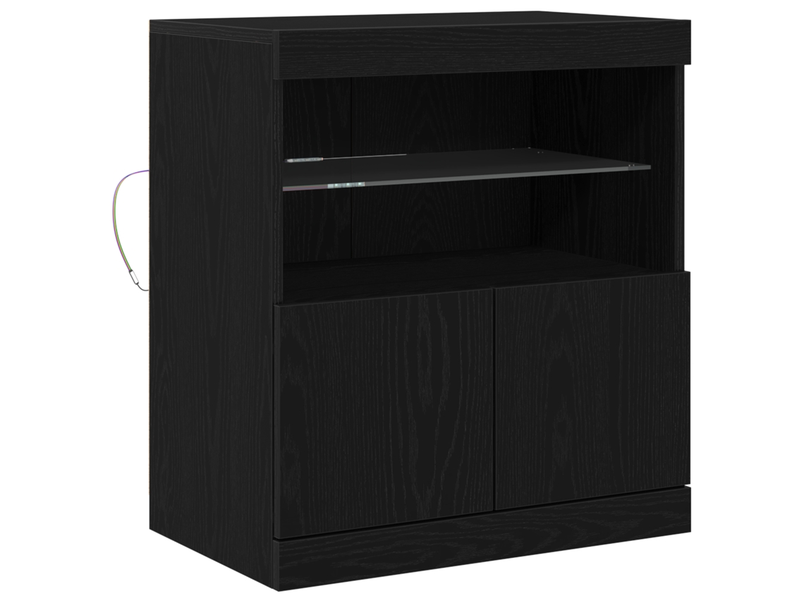 Conjunto 1 Aparador Led Vidaxl Preto Derivados De Madeira (60,5 X 37 X 67 Cm)