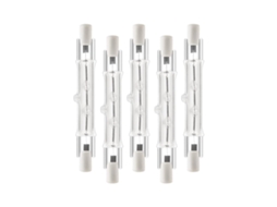 Rebe Pacote com 5 Lâmpadas Halógenas Lineares R7s 118mm 300w 230v Ajustáveis para Construção Lar Lojas Mesas Transparentes