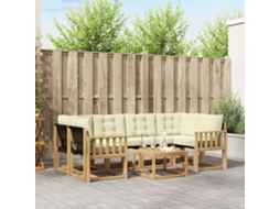 Vidaxl Conjunto De Sofás Para Exterior 7 Unid. Branco E Creme