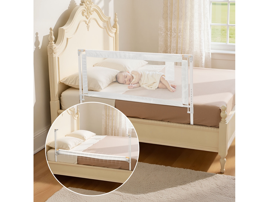 Barreira De Segurança Para Cama Infantil 1,5 M De Altura 68 89 Cm Para Colchões De 5 27 Cm Vevor