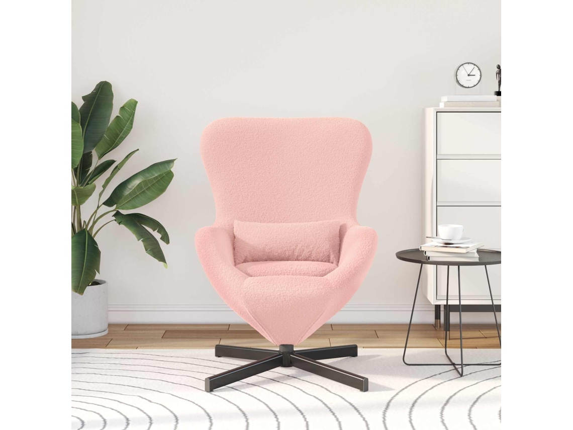 Vidaxl Cadeira Ovo Rosa 63 X 73 X 90 Cm Tecido