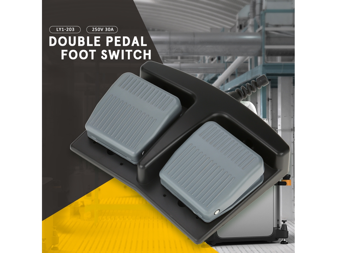 Laxiscreed Pedal Duplo Em Alumínio Com Interruptor De Pé Para Até 250v E 30a