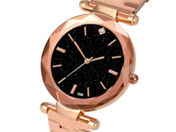Relógio de Pulso Analógico de Quartzo com Pulseira de Aço Estilo Moderno Elegante (ouro Rosa)