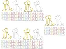 Conjunto de 5 clipes de papel Tehaux com formato de cachorrinho, clipes de bulldog, artigos de papelaria, porta-papel bulldog, clipes