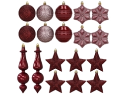 Conjunto De 18 Bolas De Natal, Pingentes Cor De Vinho, Brilhantes E Foscos Springos