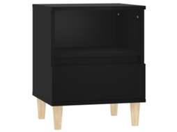 Bedside Cabinet, Bedside Cabinets Vidaxl Preto Madeira Processada (n/a)