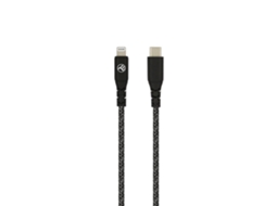 Cabo de Dados TELLUR Green Apple Mfi Certified Type-C To Lightning 3A Pd60W 1M Nylon Plástico Reciclado Preto