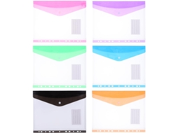 Conjunto De 6 Pastas Arquivo Luxshiny, Pastas Para Folhas Soltas, Cor Transparente, Material Para Documentos