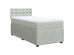Cama com Molas/colchão 80x200 Cm Veludo Cinza claro MAISON EXCLUSIVE