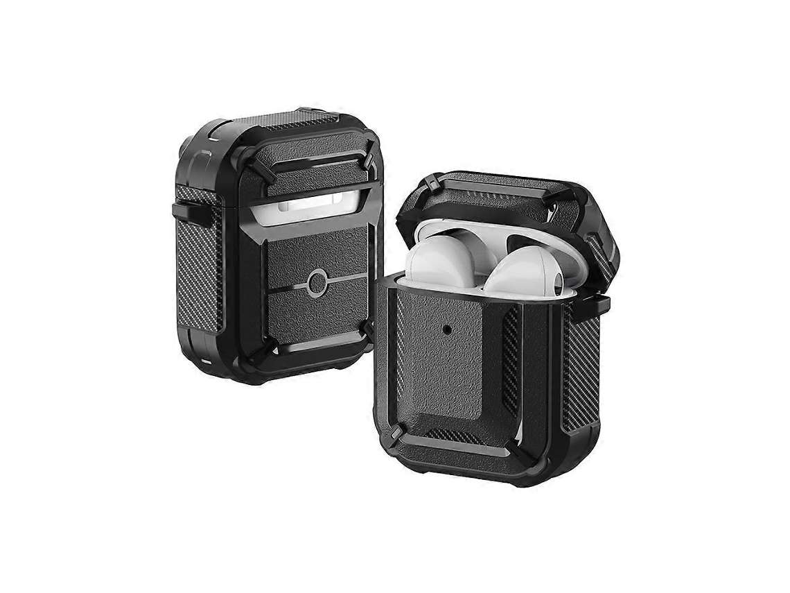 Camada protetora de silicone resistente a impactos com almofada quadrada em formato de diamante para fones de ouvido sem fio AirPods 1/2. GIECY