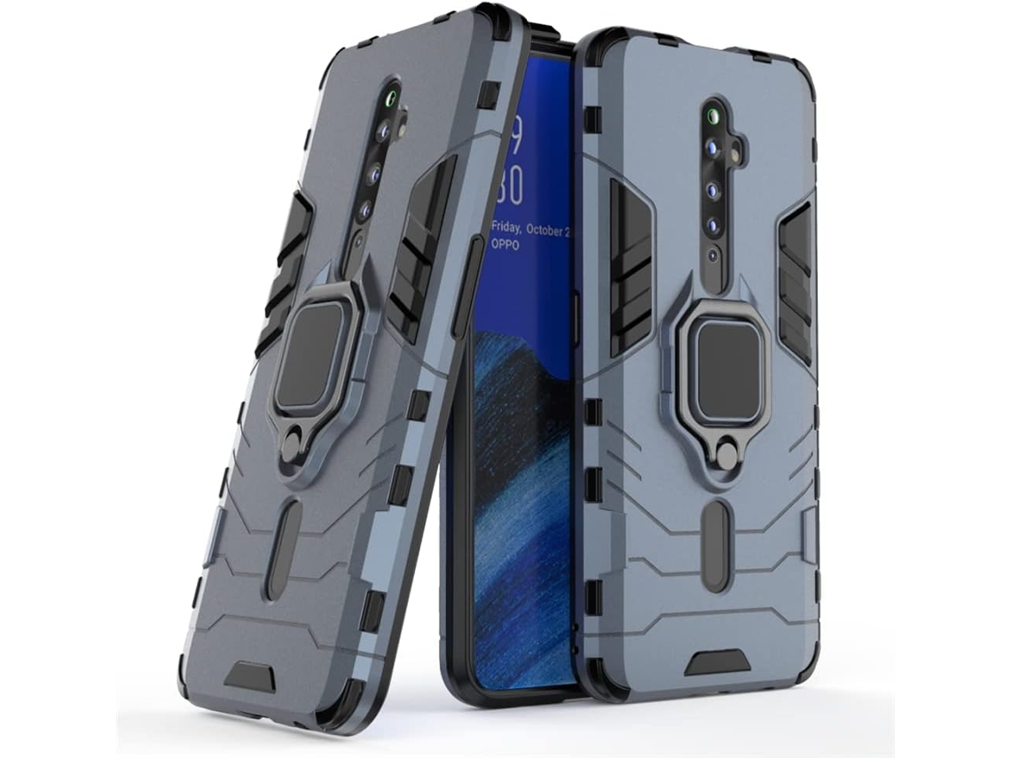 Capa Militar Anel Protetora para Oppo Reno 2Z HONGWE. Anti-Choque Magnética Azul