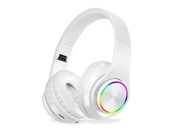 Auscultadores Bluetooth Sem Fio Luminous V5.0 Over-Ear Stereo Super Bass com Microfone Branco