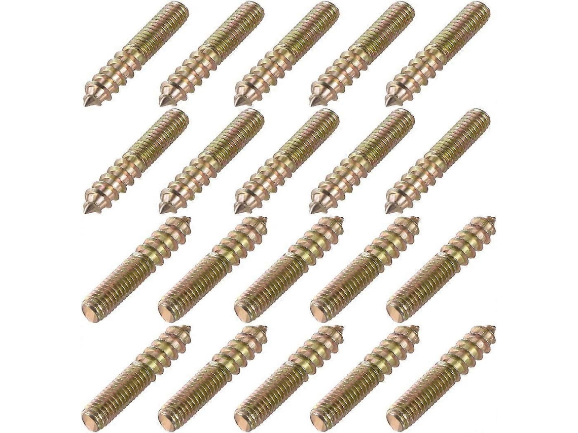 Parafusos De Fixação De Cabeça Dupla, 1-3/8 Polegadas, Com Buchas M6*35 (20 Peças)