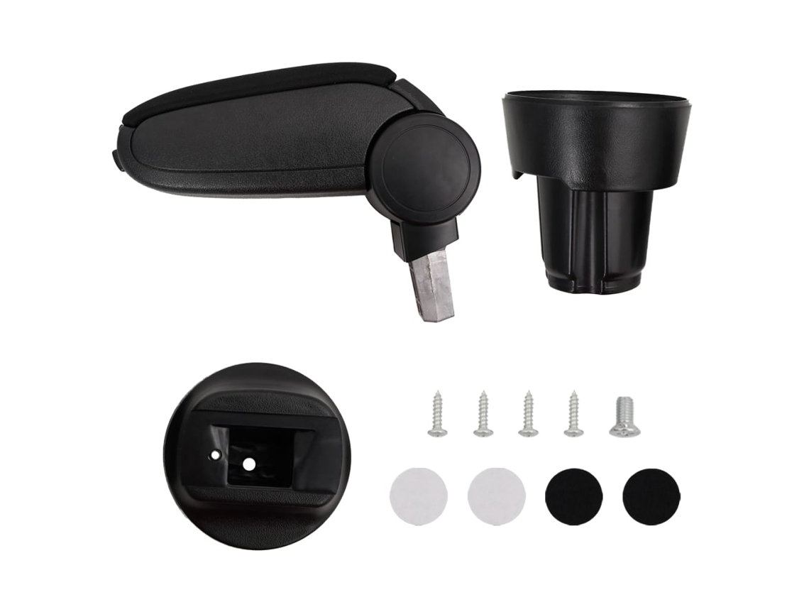 Vidaxl Apoio De Braço P/ Carro 13x33x(33-49) Cm Abs Preto