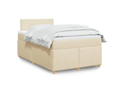 Vidaxl Cama Boxspring Com Colchão 120x190 Cm Tecido Cor Creme
