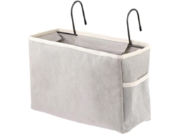 Bolsa De Armazenamento De Bolso Para Cama, Organizador Suspenso, Recipiente Para Cabeceira, Suporte Para Tablet E Revista (cinza) Aquaforge (preto)