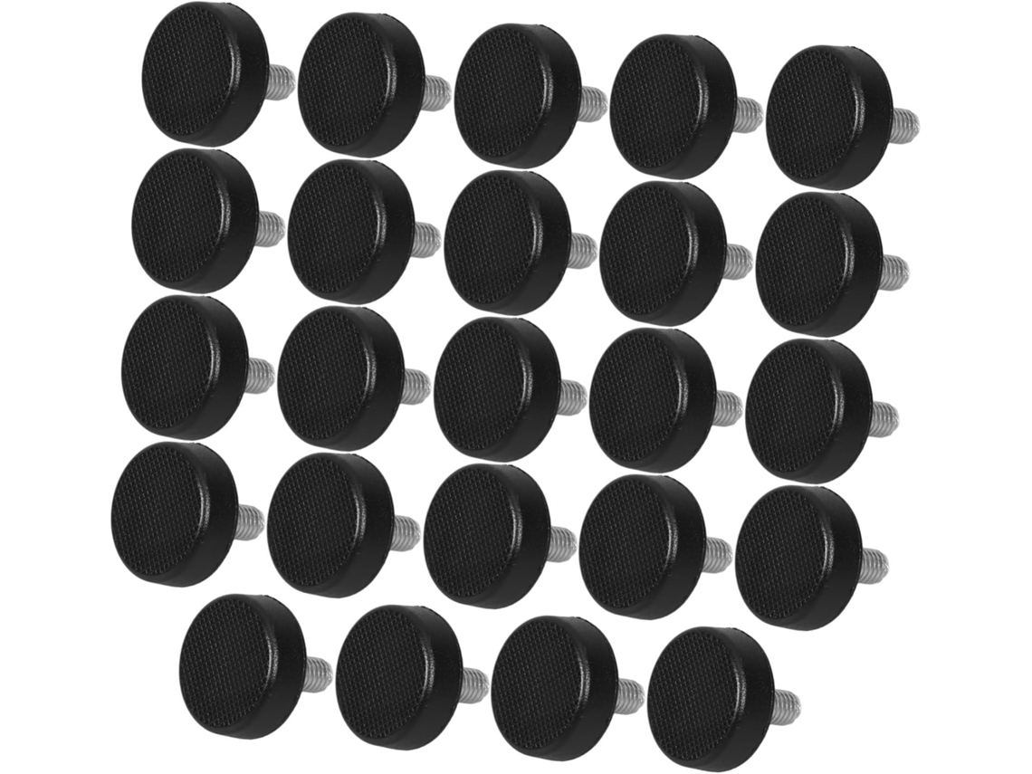Conjunto De 24 Pés Niveladores Antiderrapantes Para Móveis, Altura Ajustável, Plástico Preto