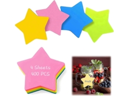 Blocos De Notas Adesivas, 400 Unidades, 4 Cores, 76x76mm, Para Escritório, Escola E Casa