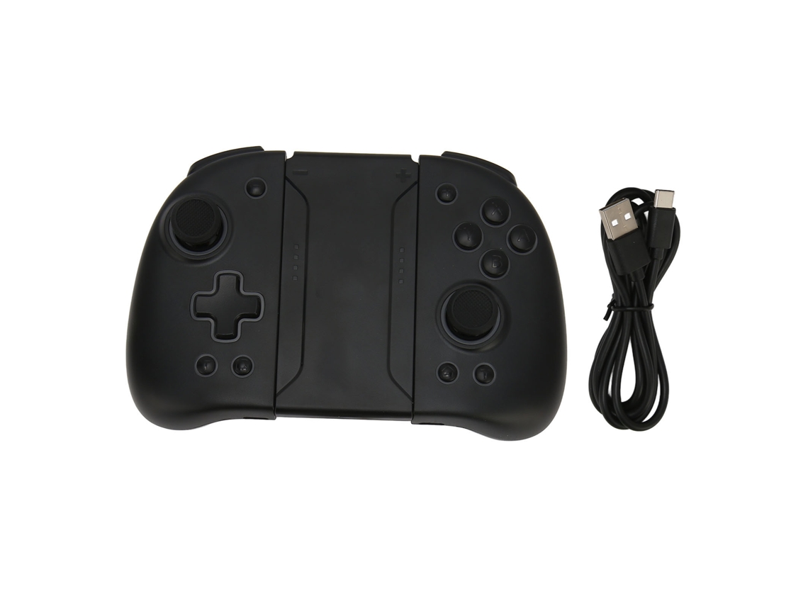Controle sem fio para jogos EOOCOO com efeito de luz RGB, removível e com vibração dupla