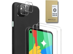 Conjunto de Capas Protetor Ecran Câmera Instalação Fácil Sem para Google Google Pixel 4a 5g Hongwe. Vidro Temperado Anti riscos 1 (2un)