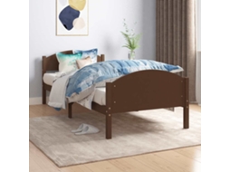 Vidaxl Estrutura De Cama 100x200 Cm Pinho Maciço Castanho-escuro