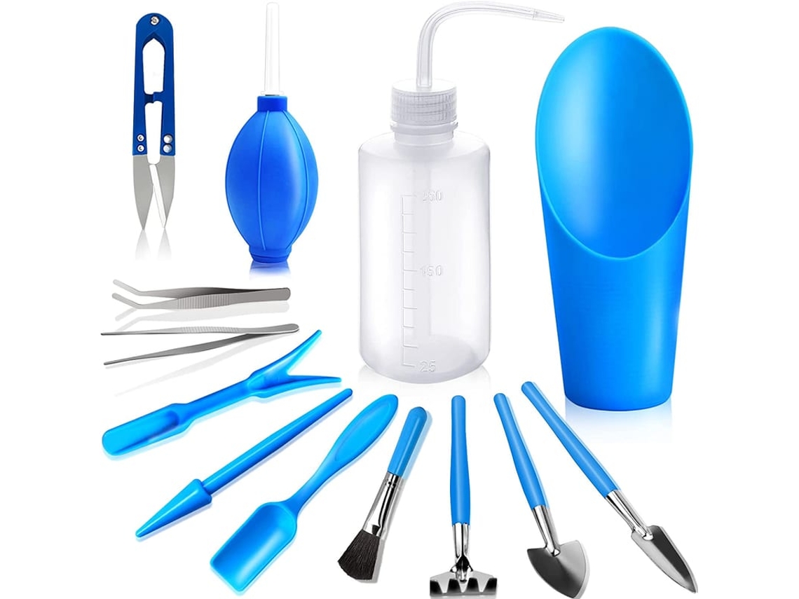 Ferramentas De Suculenta, Conjunto De 13 Ferramentas De Jardim Mini, Kit De Cuidado De Suculentas Azul