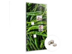 Quadro De Vidro Magnético Pimentões Verdes Para A Sala De Estar Espelharte (60x120 Cm)