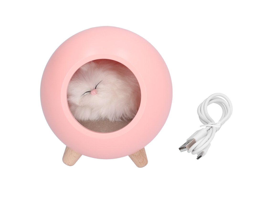 Luz Noturna de Gato Fofa com Toque Regulável Usb | S/MARCA
