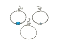 Pulseira, Conjunto Com Várias Unidades Em Estilo Boêmio Vintage Com Imitação De Turquesa, Requintada E Versátil