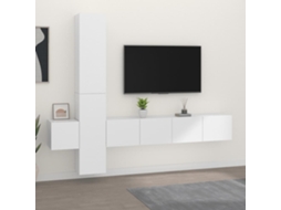 Conjunto Móveis De Tv 5 Pcs Da Madeira Processada Branco Wsd402001 Adorável Casa