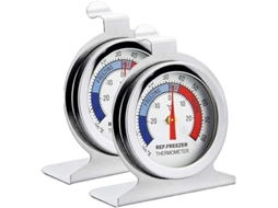 2 Termómetros Aço Inox Mostrador Grande com Gancho, para Geladeira ZYBLSSBB