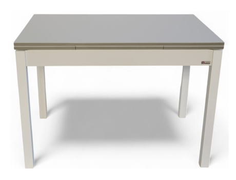Mesa de cozinha extensível Charlotte BB com melamina e pés brancos GSMESAS (110/174x70x75cm)