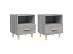 Bedside Cabinet, Bedside Cabinets Vidaxl Cinzeto Madeira Processada (n/a)