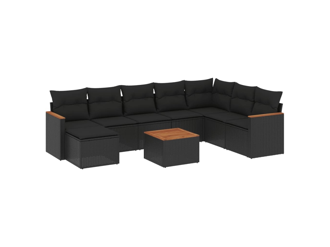 Garden Sofa Set, Garden Sofa Sets Vidaxl Preto Rattan / Vime (n/a)